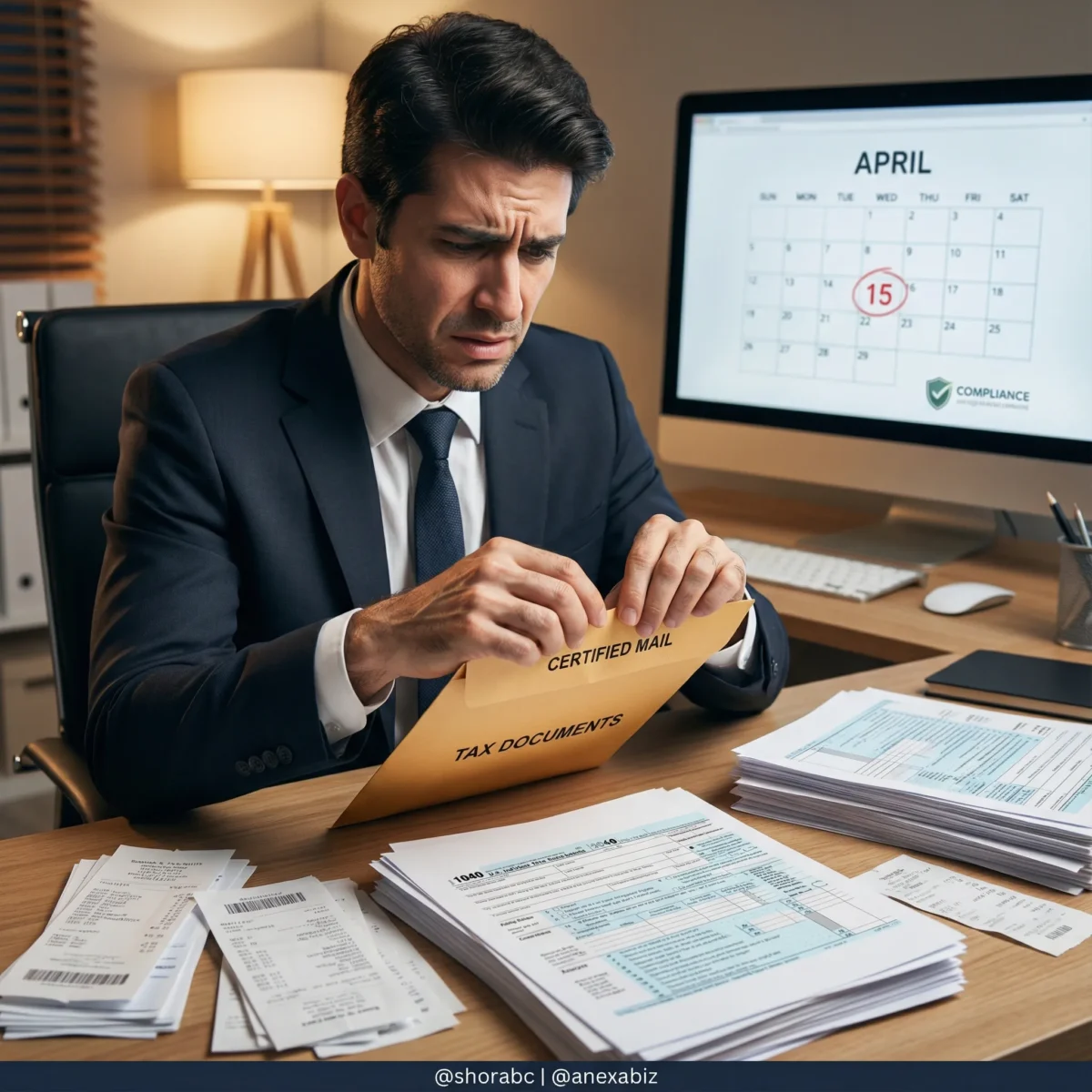Concerned business owner handling a Mauritius Revenue Authority tax investigation letter