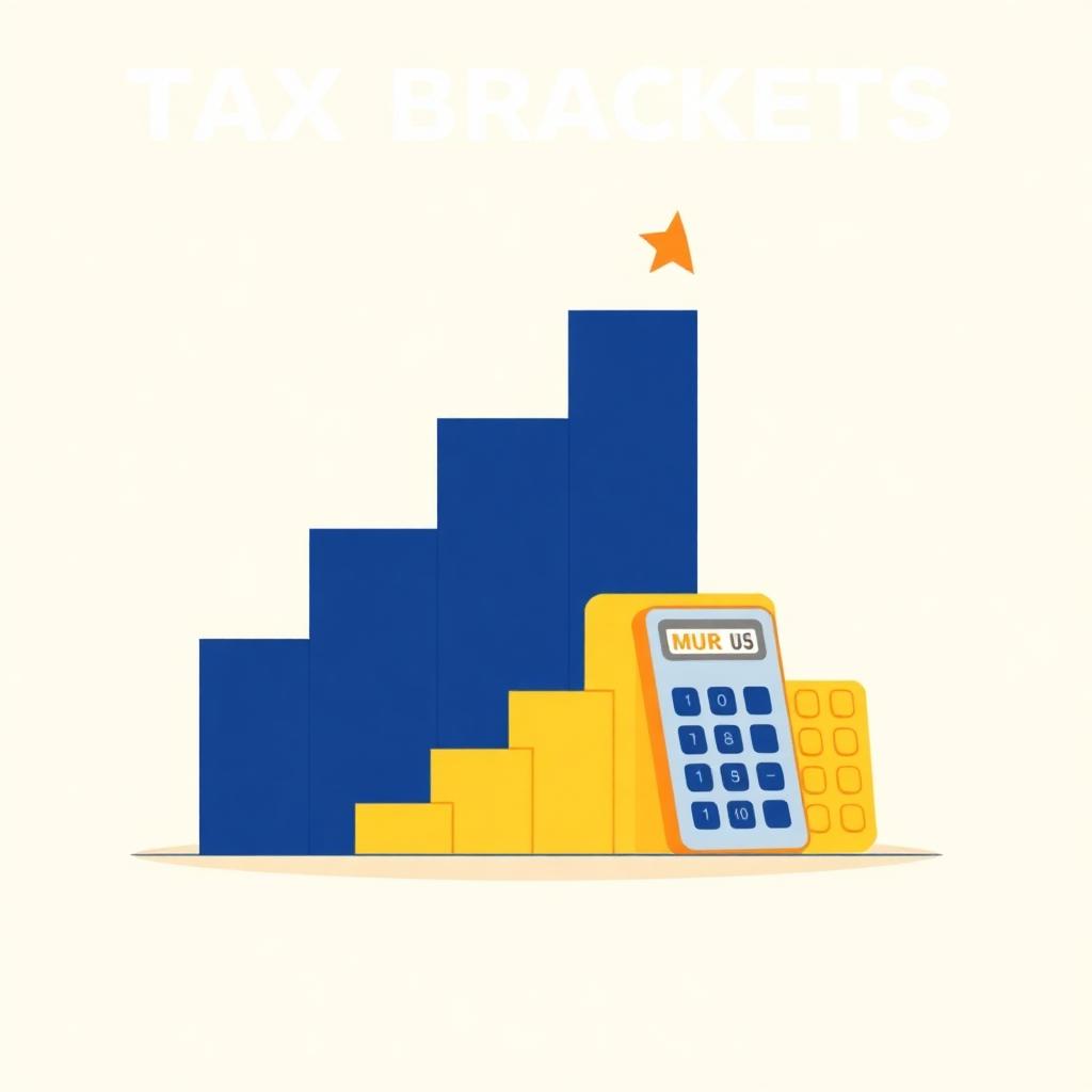Illustration of MRA 2025 personal income tax rates and brackets in Mauritius